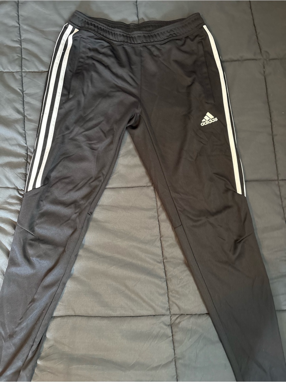 adidas Black Jogger Pants with White Side Stripes
